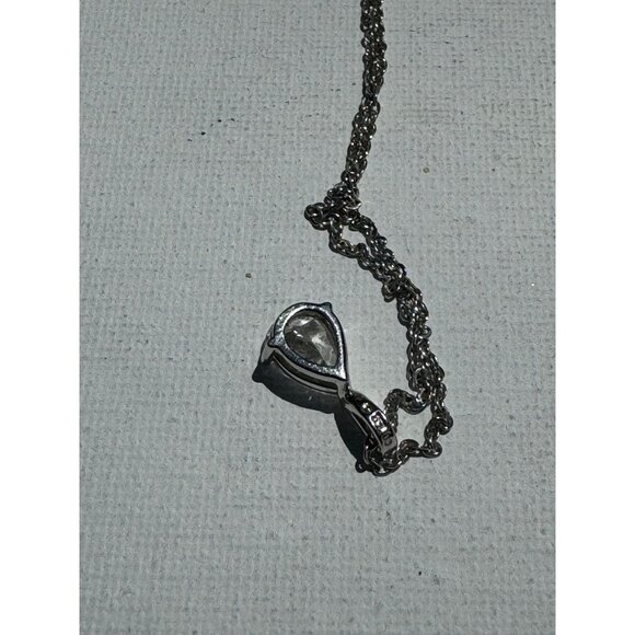 Vintage Sterling Silver Cubic Zirconia Pendant - 18 inch - Picture 6 of 8